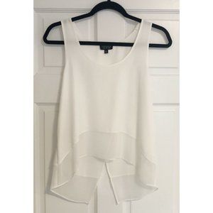 NWOT TOPSHOP WHITE TIERED SPLIT OPEN BACK TANK